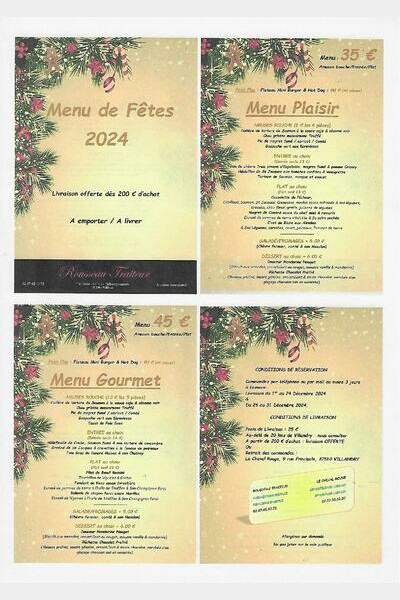 MENUS FÊTES A EMPORTER