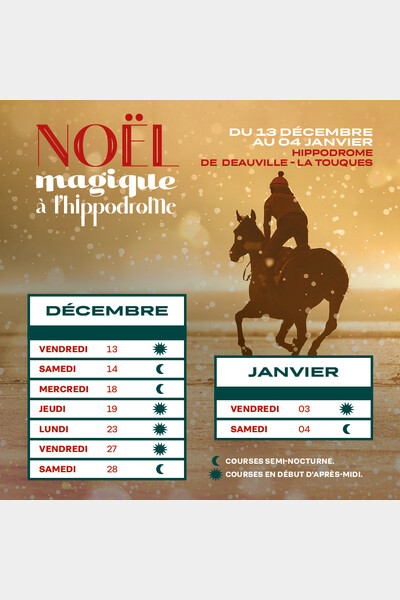 Les 9 dates du Meeting d'hiver de Deauville